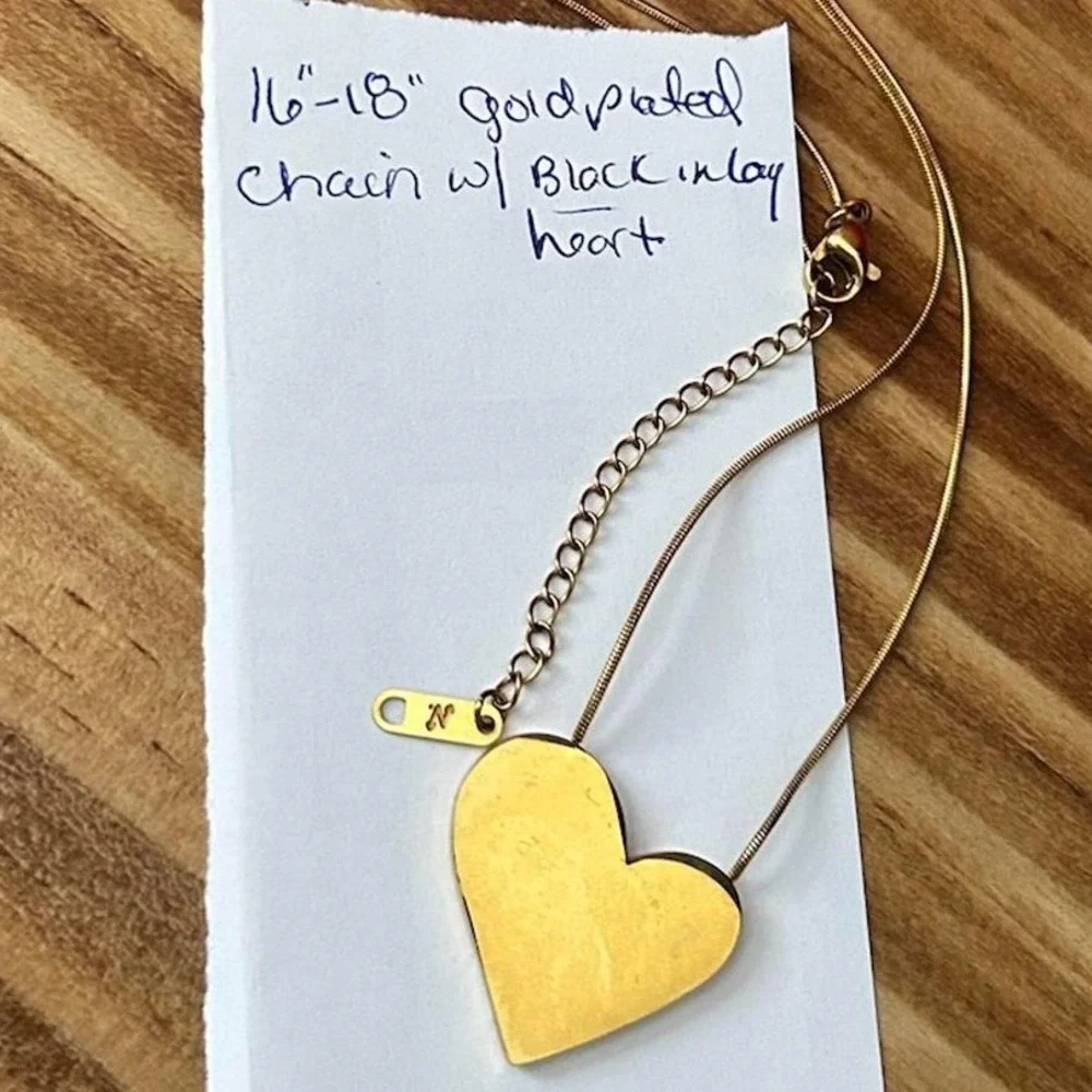 Gloria Vanderbilt Watch J.Crew Necklace Lot Womens OS Gold Black Heart Excellent